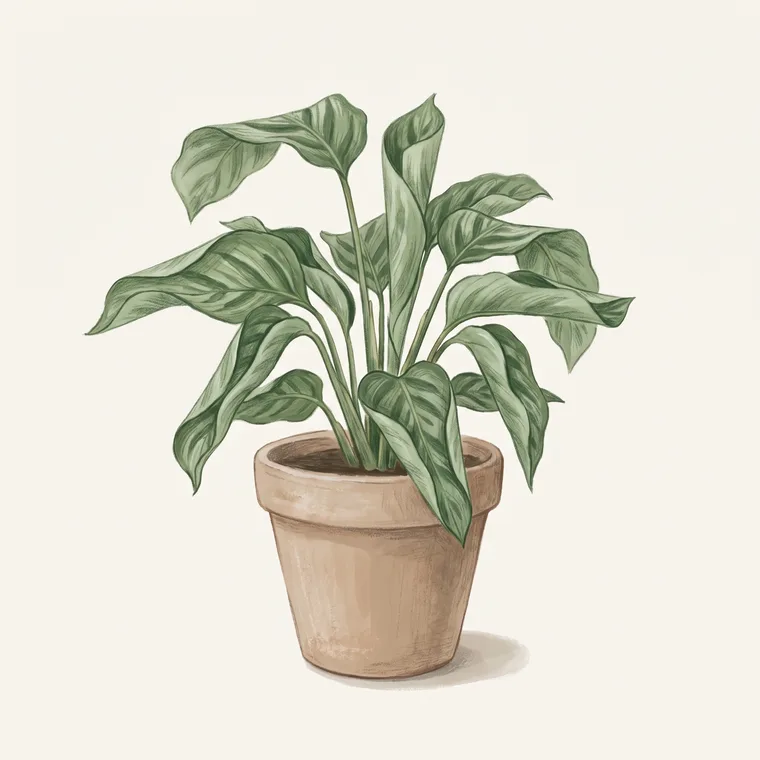 Illustration of a Calathea diagnosing the problem: Why are my calathea leaves curling inward?