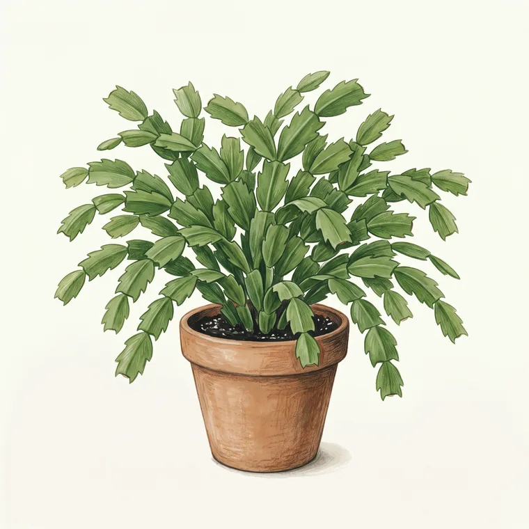 Illustration of a Christmas cactus diagnosing the problem: Why won't my Christmas cactus bloom?