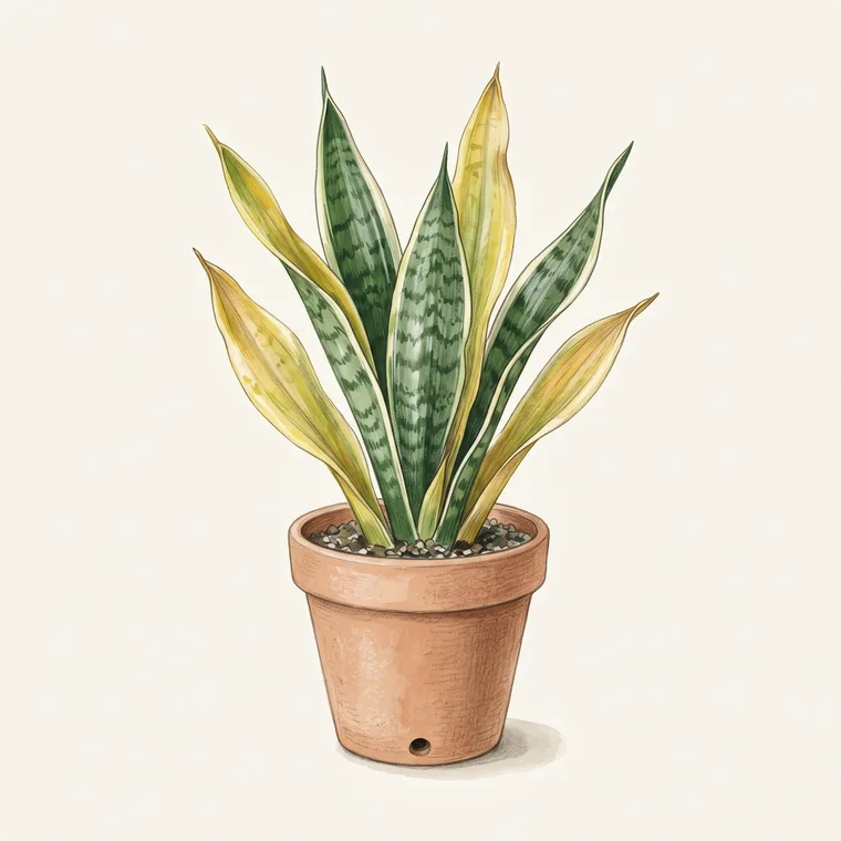 Illustration of a Snake plant diagnosing the problem: Why is my snake plant turning yellow?